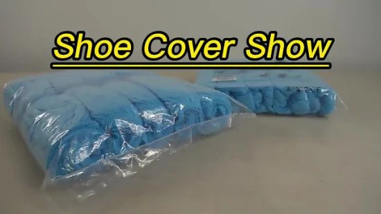 Barato impermeable hecho a máquina antideslizante polietileno CPE PE azul desechable transparente impermeable cubierta de zapato de plástico